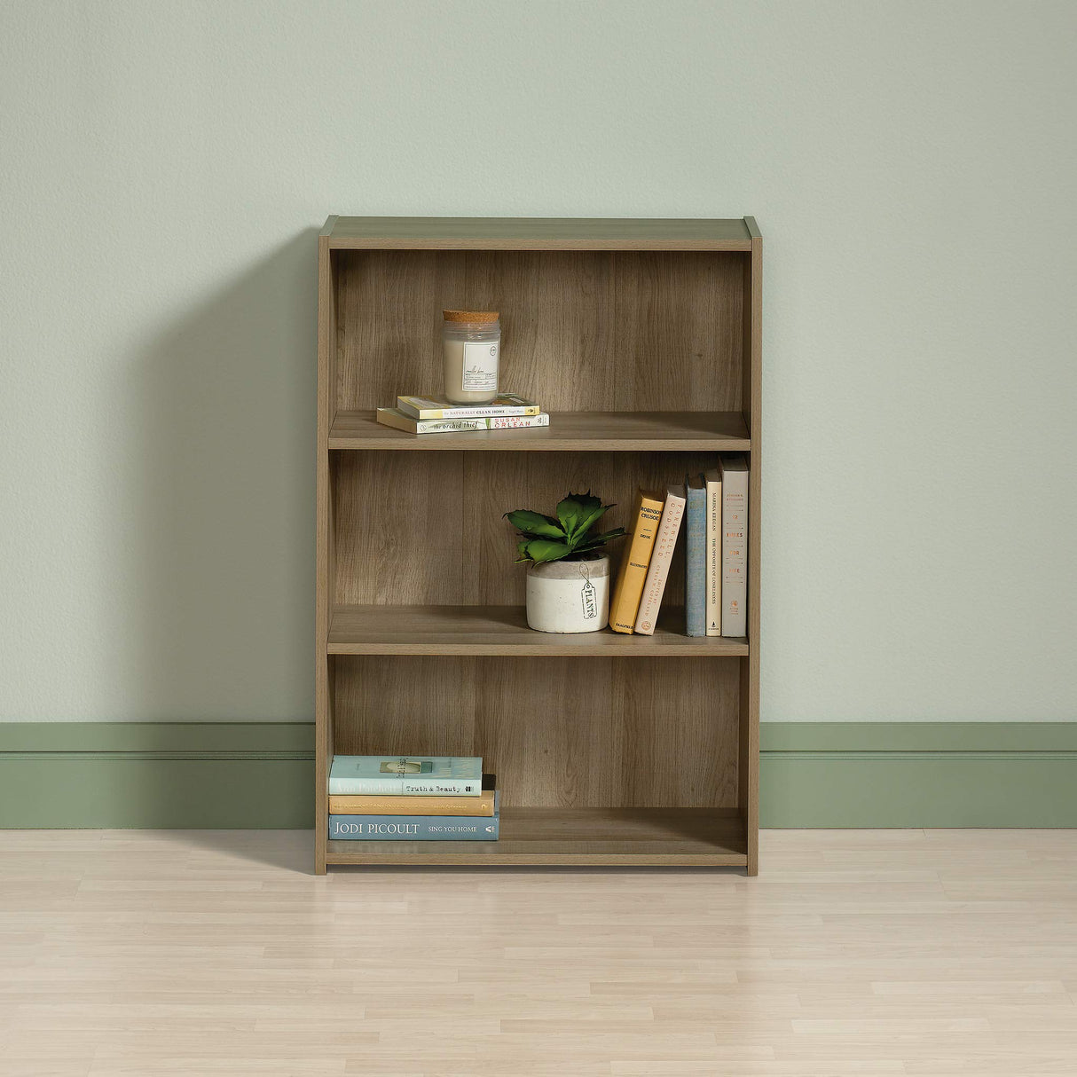 Beginnings 3 Bookcase/Book Shelf, L: 24.57" x W: 11.50" x H: 35.28", Summer Oak