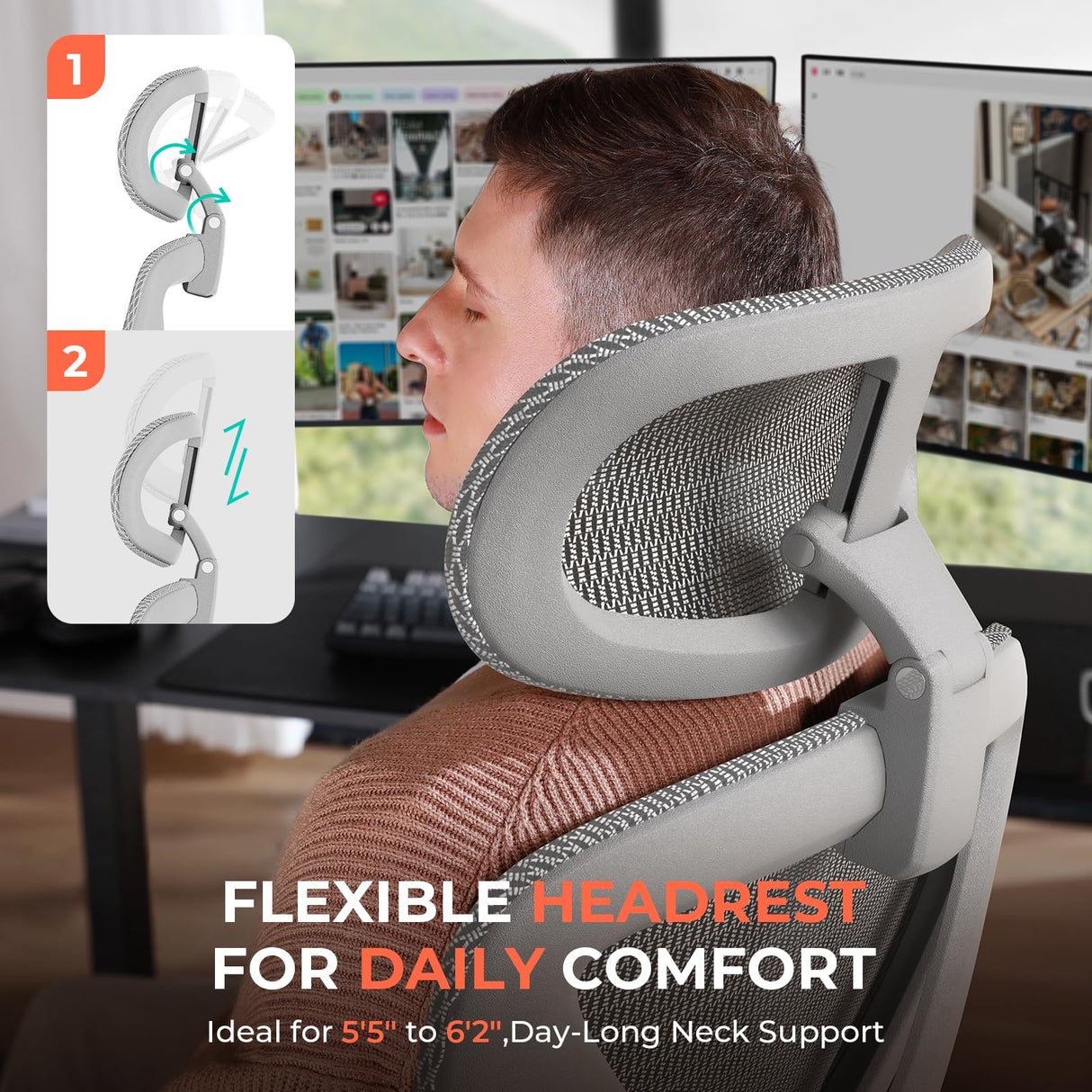 Ergonomic Mesh Office Chair - High Back with Adjustable Lumbar Support