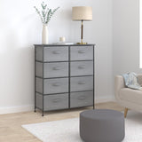 38.31" High Steel Frame/Wood Top Storage Dresser Furniture Unit with 8 Removable