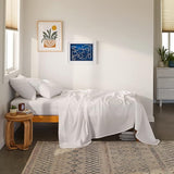Luxury Sateen 4 Piece Sheet Set - 100% Cotton, King Size in Slate Grey - 1 Fitted Sheet, 1 Flat Sheet, 2 Pillowcases | Best Luxury Sheets