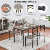 Tangkula Dining Table Set for 4, Modern Rectangular Dining Table & 4 Dining Chairs Set, Space-Saving Kitchen Dining Room Furniture Set, Dinette Set for Home Breakfast Nook