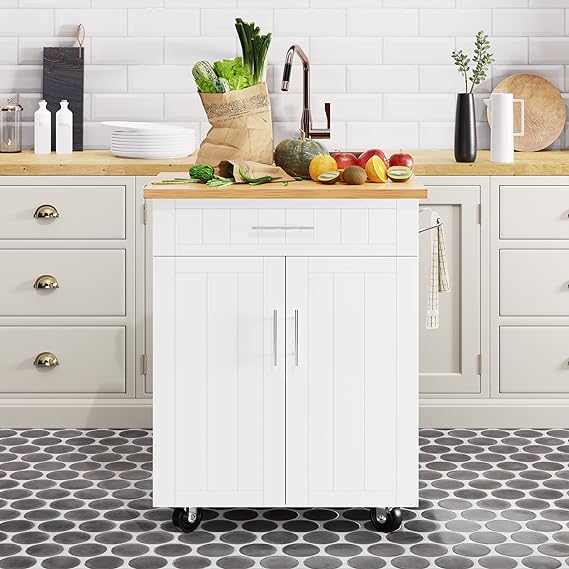 Kitchen Island Cart with Storage ,Rolling Kitchen Island Side Table