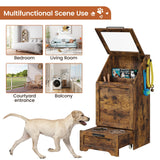 Dog Feeding Station with Storage - Elevated Bowls & Food Cabinet