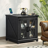 Farmhouse End Table,24" Large Sofa Side Table