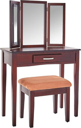 Furnishing Vanity Set with Stool and Mirror