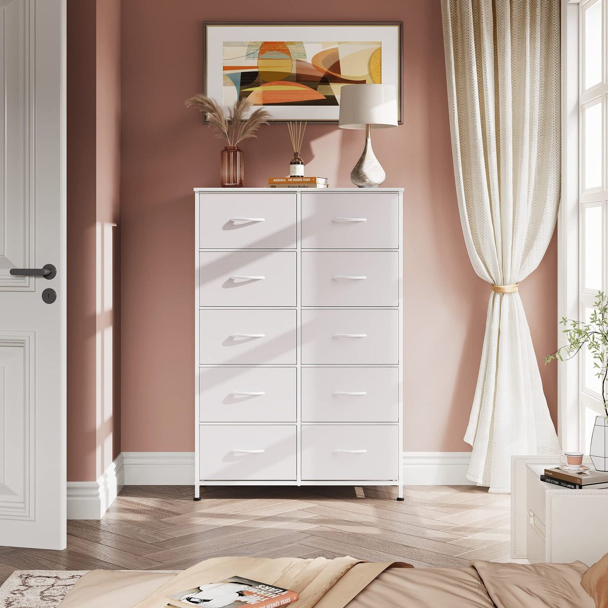 Tall Dresser for Bedroom with 10 Drawers, Chest of Drawers, Dressers Bedroom Furniture,