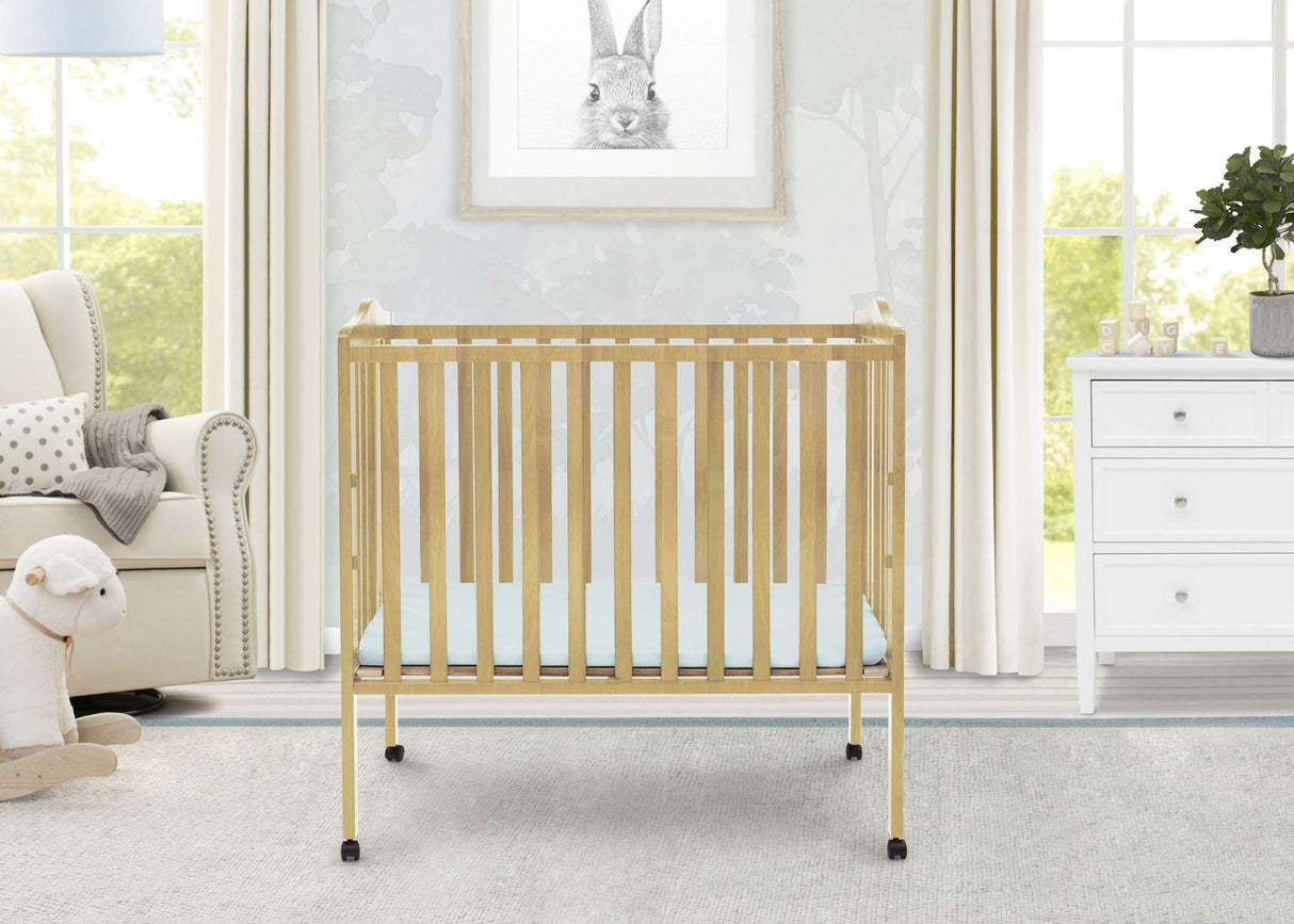 Folding Portable Mini Baby Crib with 1.5-inch Mattress - Greenguard Gold Certified,