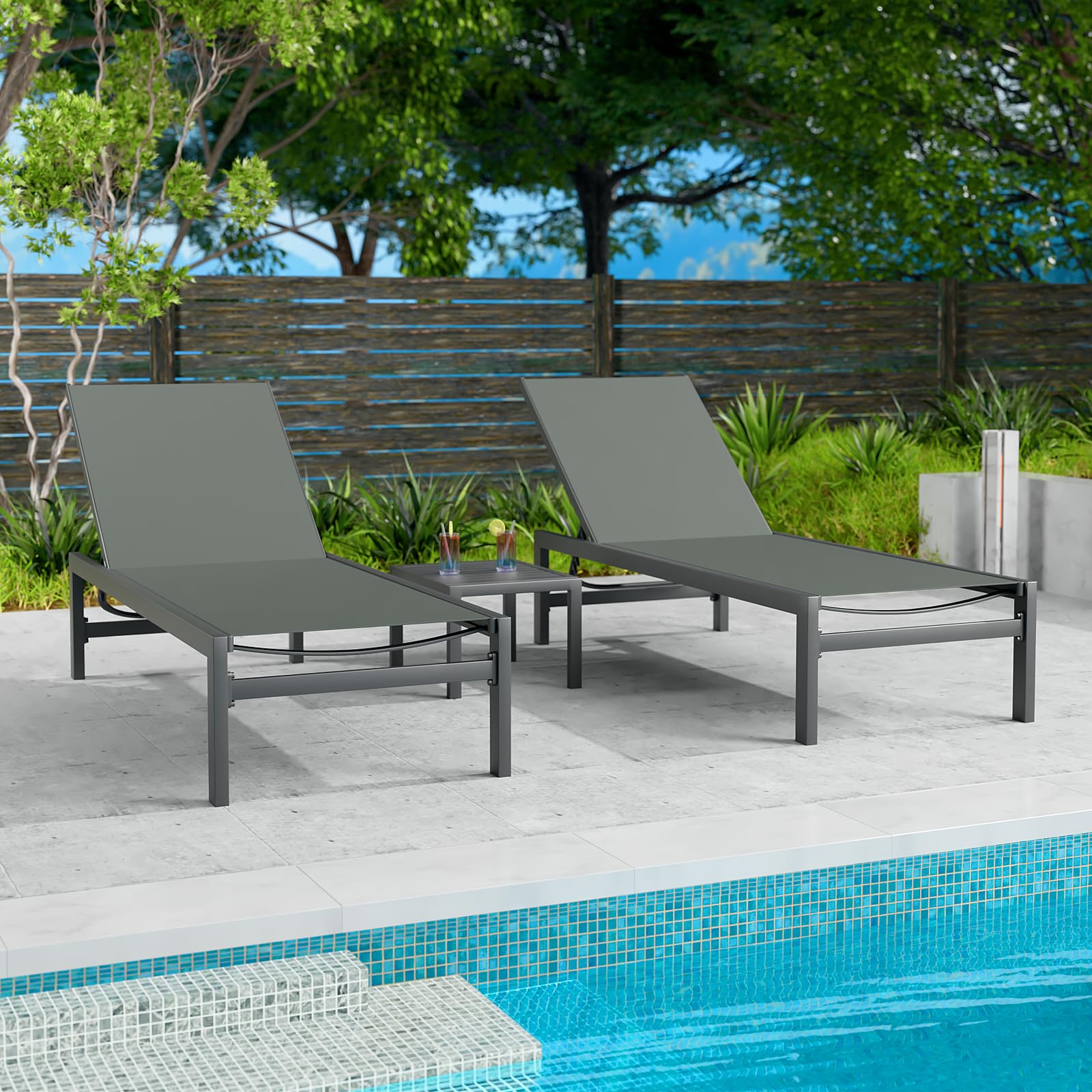 Chaise Lounge Outdoor Aluminum Outdoor Chaise Lounge Set of 2 Flat Chaise Lounge