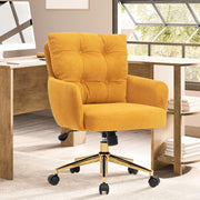 Velvet Office Chair, Comfy Home Office Desk Chairs with Lumbar Support, Modern Velvet