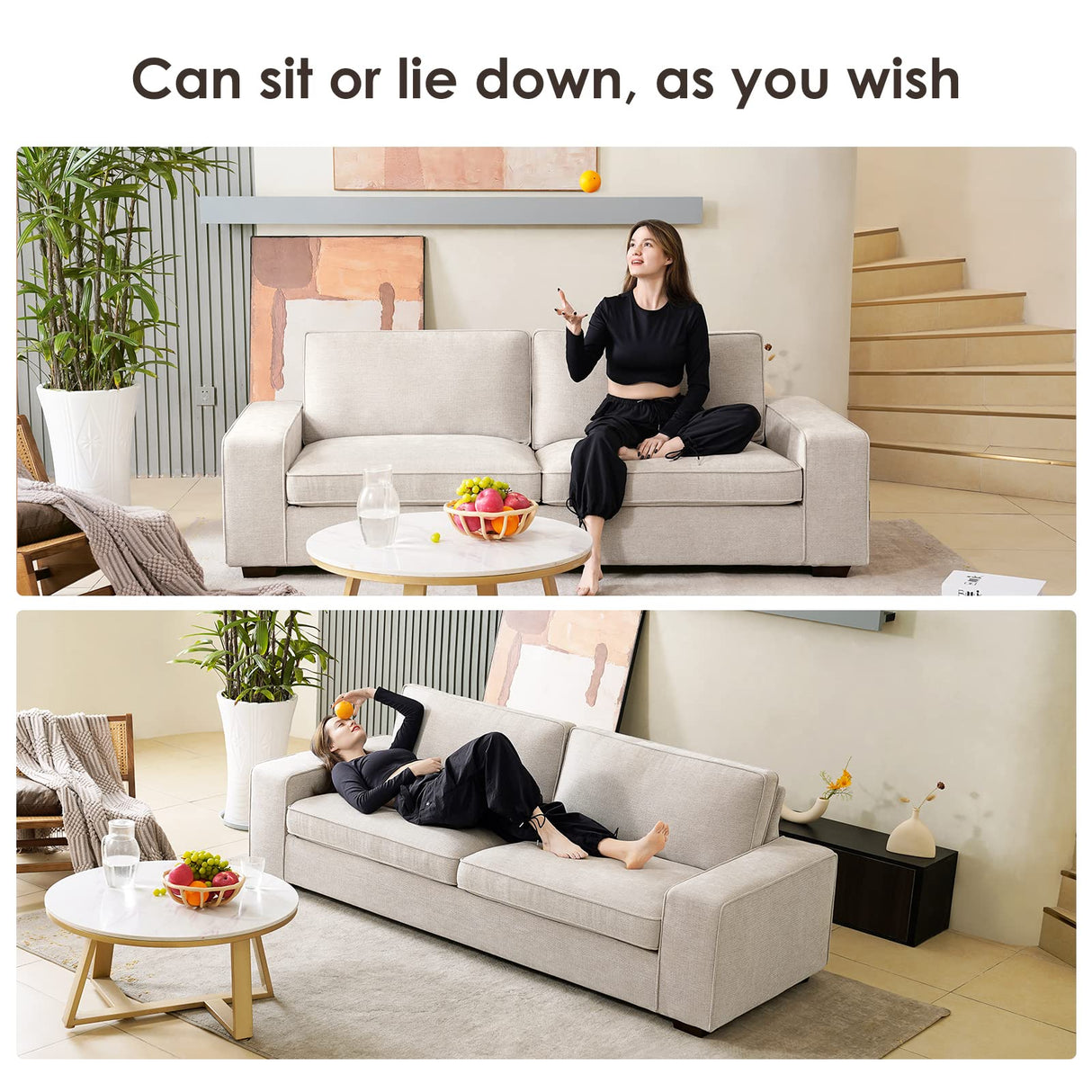 Modern Sofas Couches for Living Room, Loveseat Sofas & couches with Removable Sofa