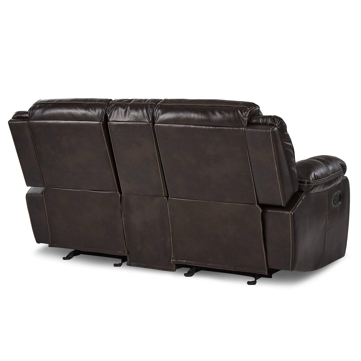 Manual Double Glider Reclining Loveseat, Dark Brown