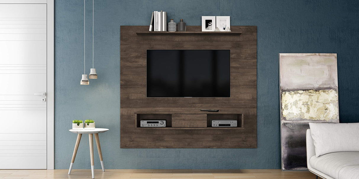 2-shelf 70-inch TV Board,Engineered Wood, Distressed Brown