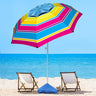 8FT Large Beach Umbrella Level 7 Wind Resistance Design, Sand Anchor, Sand Bag