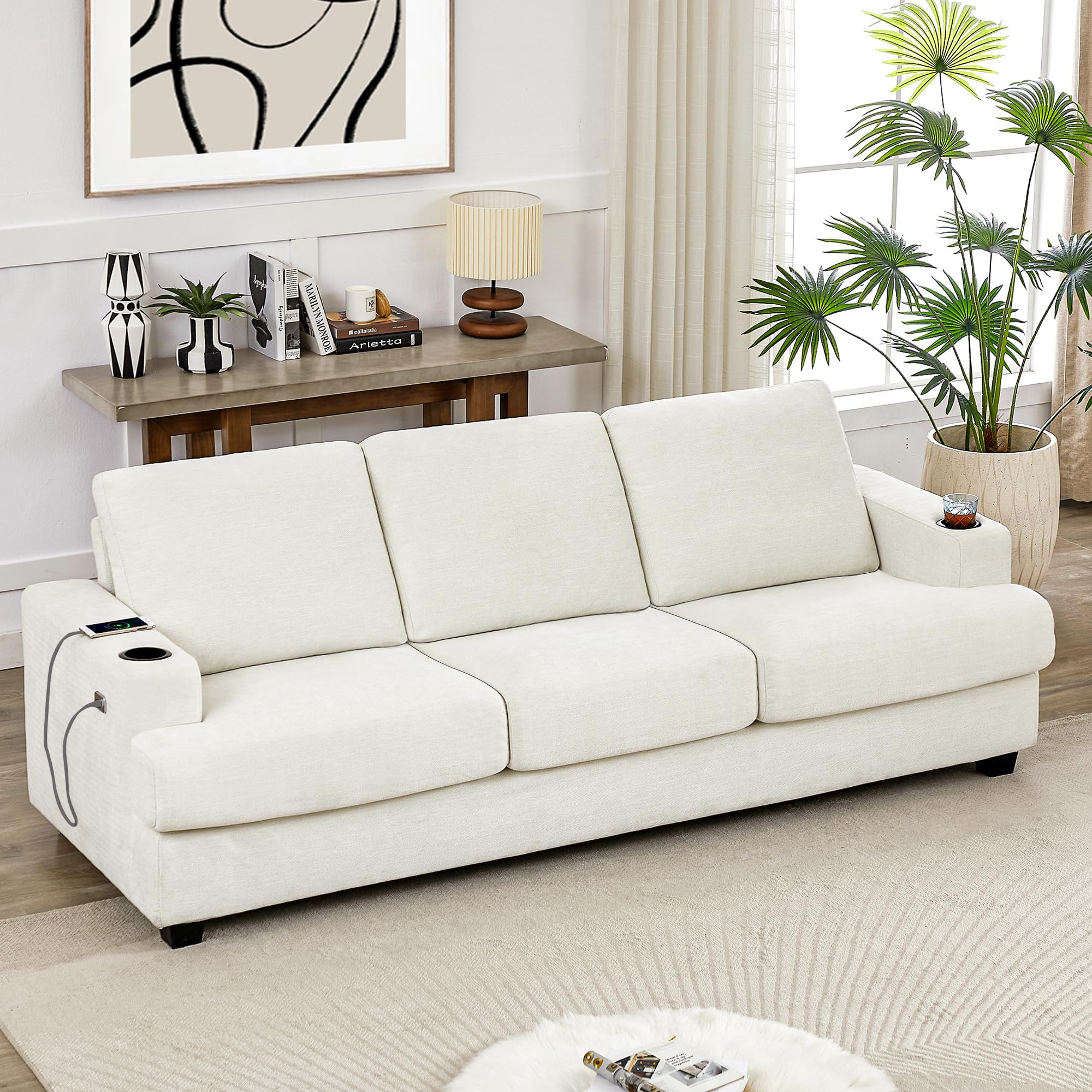 89" Sofa, Comfy Sofa Couch with Extra Deep Seats