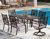 Cast Aluminum Rectangular Patio Dining Tables for 6 Person