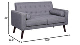 Modern Collection Upholstered Linen Sofa with Wood Legs and Two Button Tufted Accent