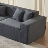 78.74" Modern Loveseat Sofa, Soft Corduroy Love Seat Couch, Comfy Leisure 2 Seater Sofa with 2 Waist Pillow for Living Room, Bedroom, Office, No Assembly Required