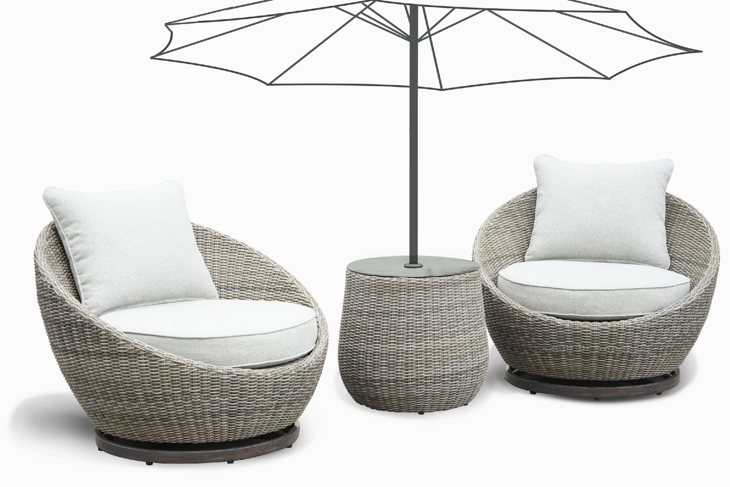 Outdoor Furniture Wicker Sofa Patio Conversation 3 Piece Set Tan 2 Chair 1 Table All Weather Resin Wicker Powder Coated Aluminum Simple Assembly