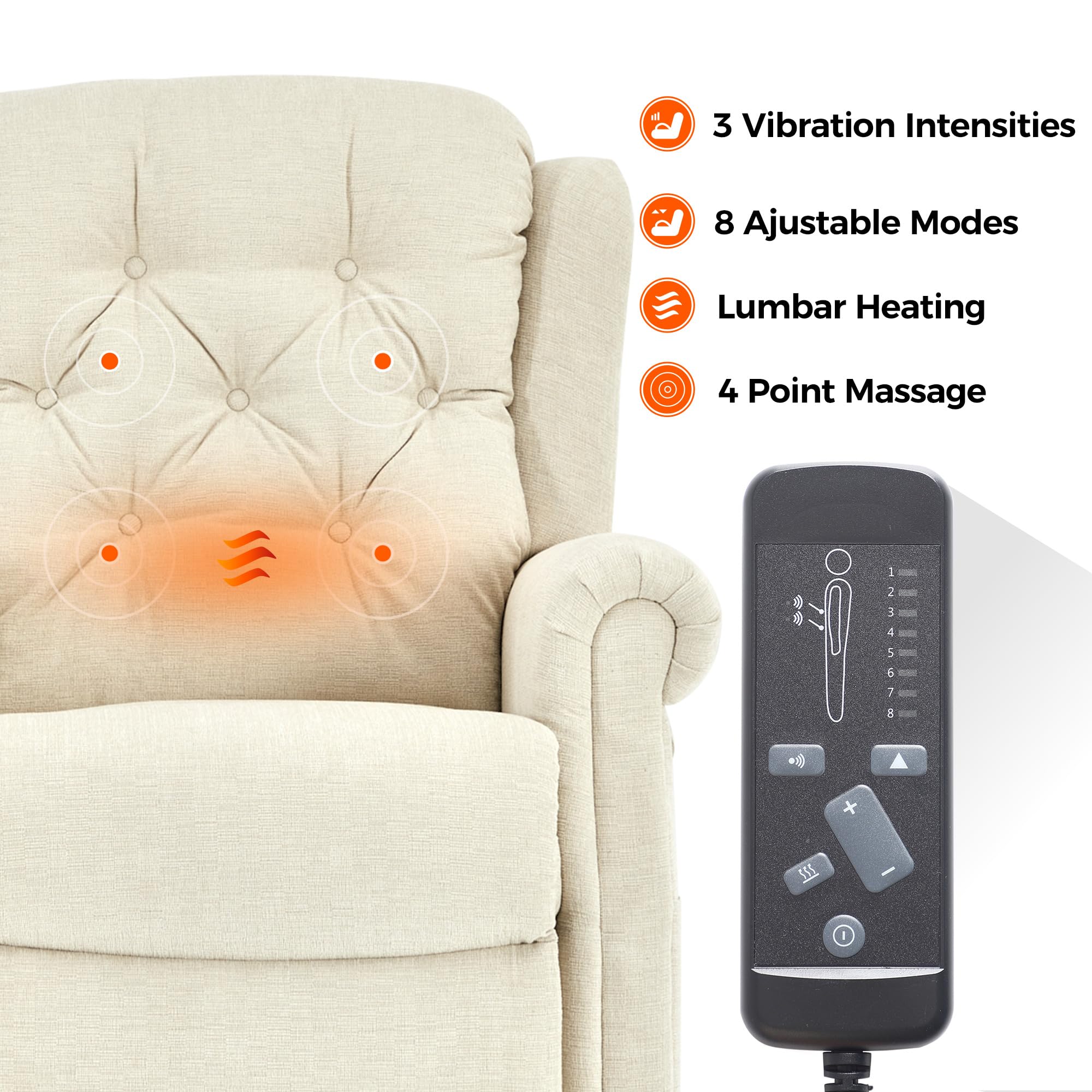 SootheEase Dual Motor Lift Chair with Infinite Recline, Heat & Massage