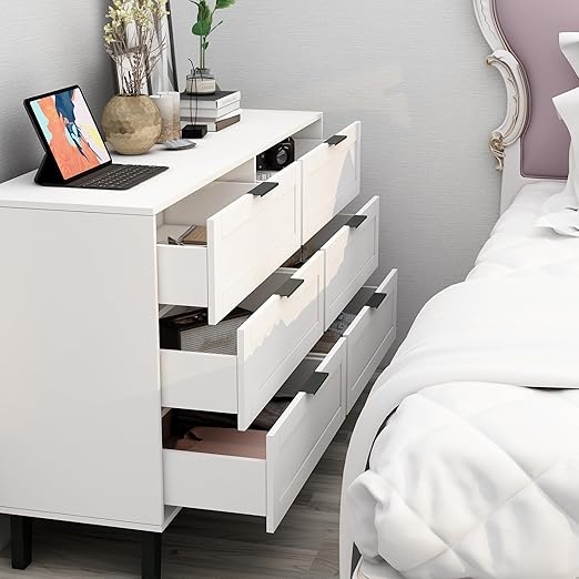 6 Black Dresser for Bedroom Modern Black Chest of Drawers