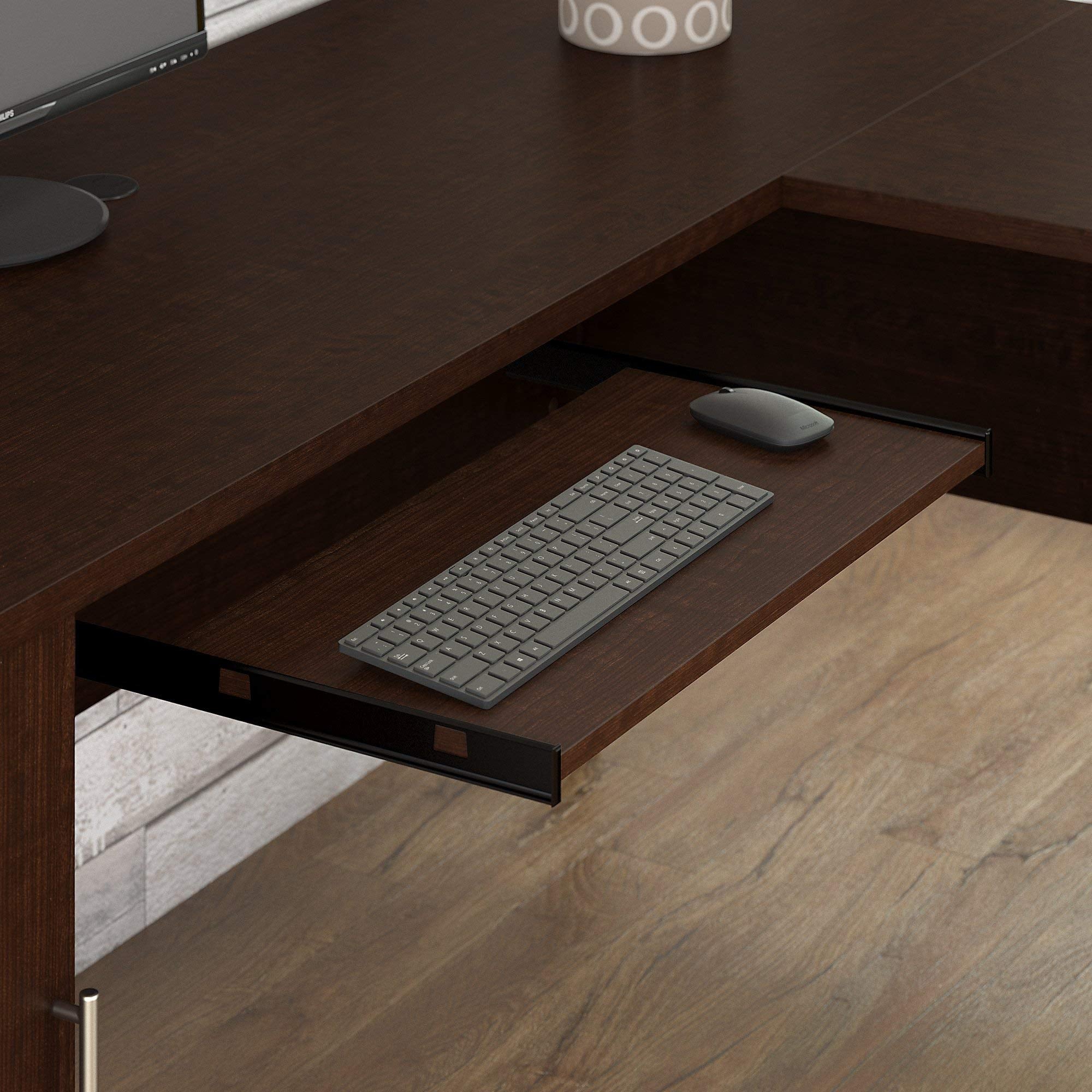 Somerset 72W L-Shaped Desk with Hutch, Lateral File Cabinet, and Bookcase