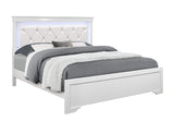 Global Furniture USA Pompei Metallic White Full Bed w/LED Light