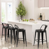 Bar Stools Set of 4 Counter Height Stools Industrial Metal Barstools
