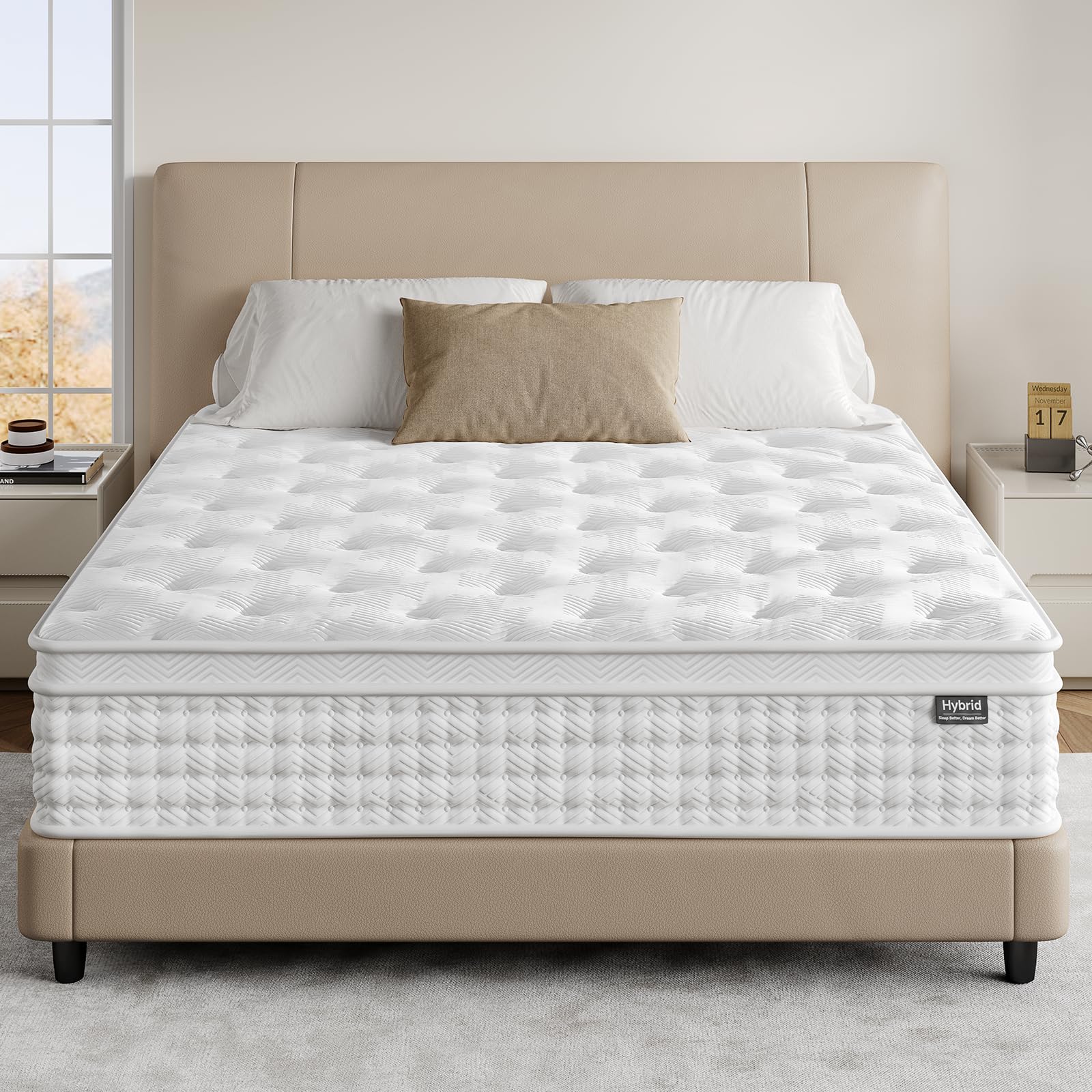 Mattress, Twin Size Hybrid Mattress in a Box, Gel Memory Foam CertiPUR-US Certified