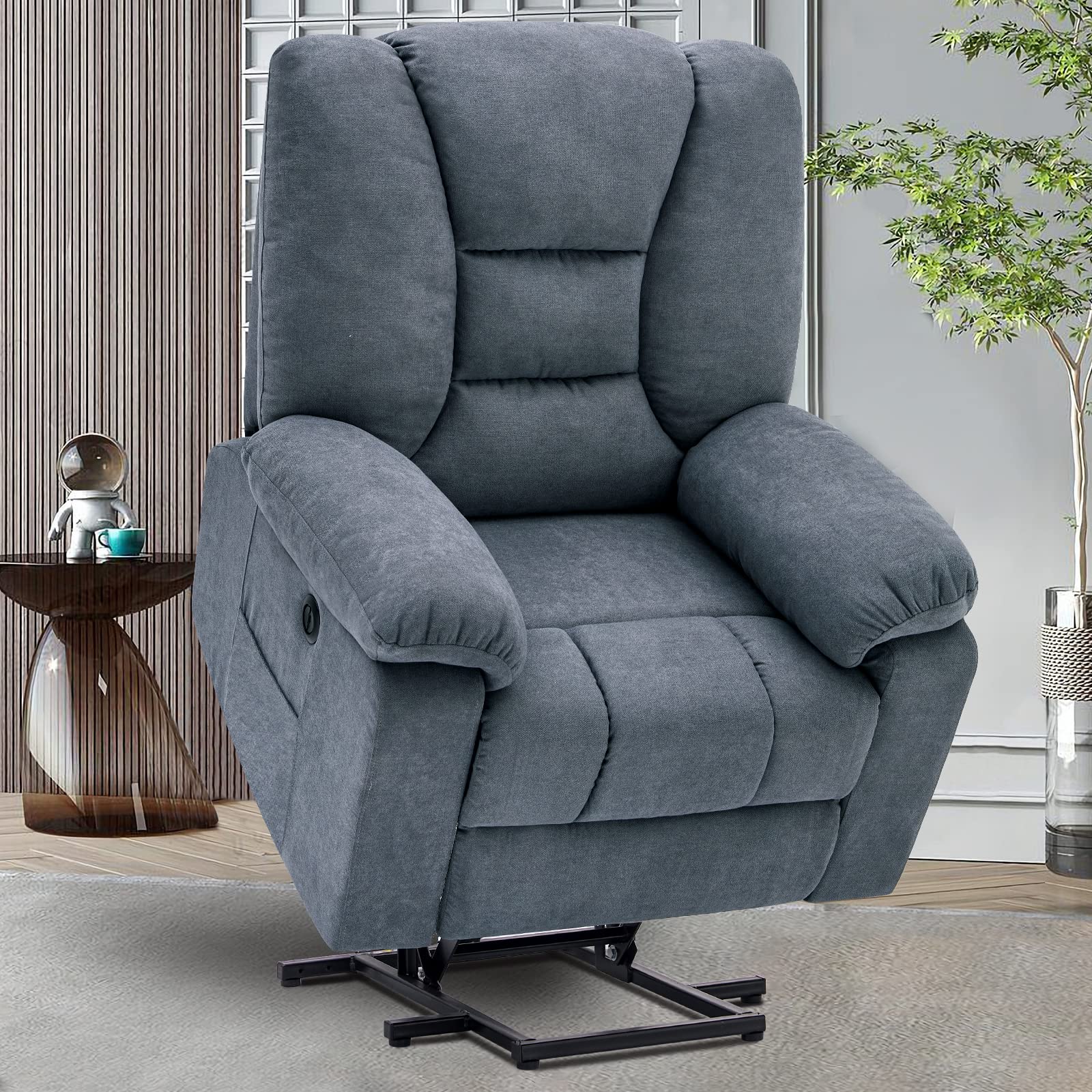 ElderEase Power Lift Recliner Chair with Massage, Heat & USB – Wing Back Design