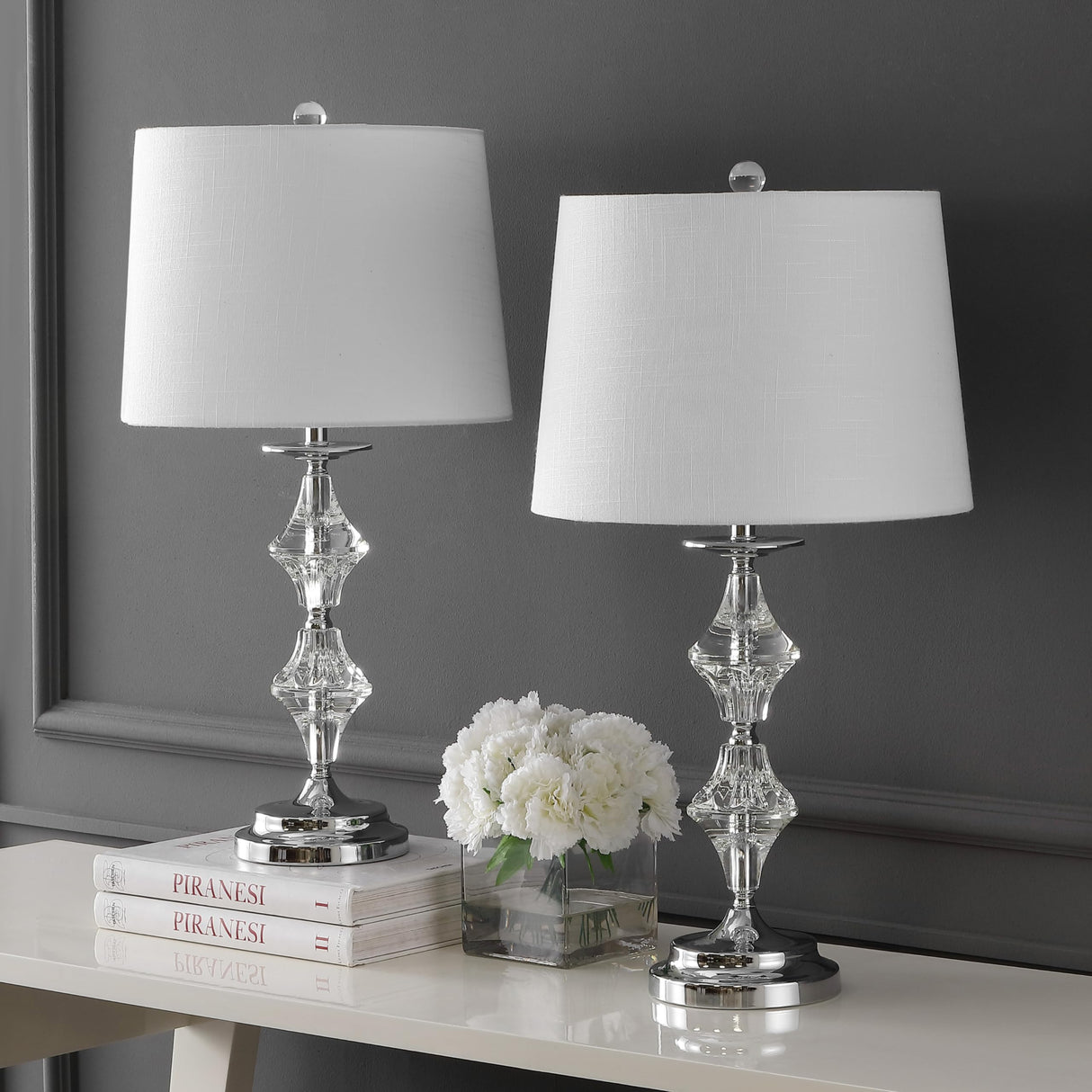 JYL2037A-SET2 Set of 2 Table Lamps Madison 27.5" Crystal LED Table Lamp