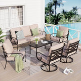 Oversized Patio Furniture Set with Fire Pit Table