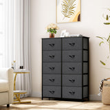 10 Drawer Dresser - Fabric Storage Tower, Organizer Unit for Bedroom, Living Room