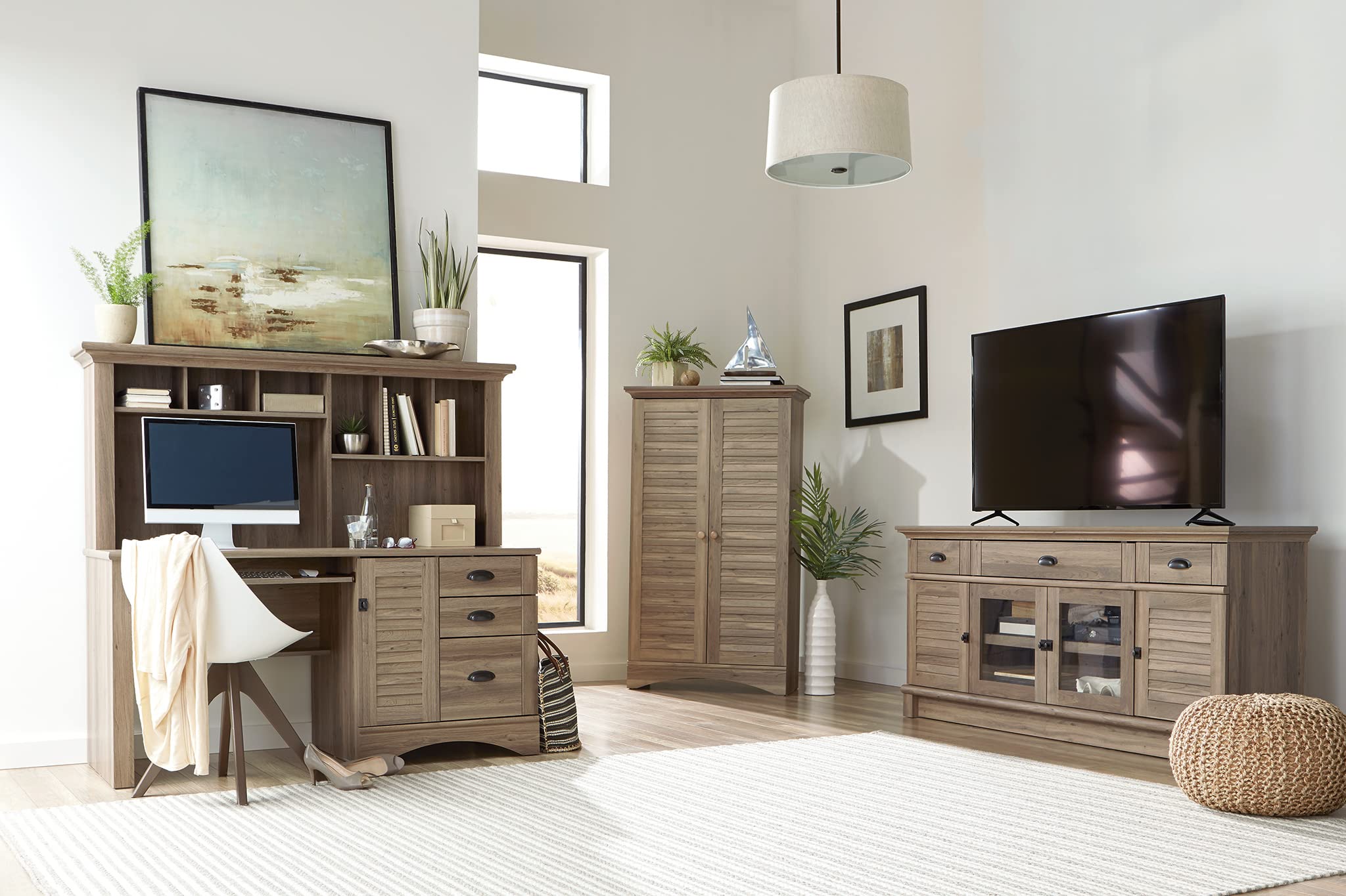 Harbor View Storage Pantry Cabinet, L: 35.43" x W: 16.73" x H: 61.02"