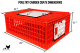 Poultry Carrier Crate (Pack of 1) 29" L x 22" W x 12" H for Chickens