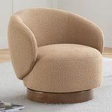 Swivel Accent Chair Round Barrel Armchair Upholstered Performance Fabric for Living Room Bedroom Reading Waitingroom,2 PCS,Cream