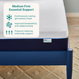 Marley 12 Inch Cooling Gel Memory Foam Mattress, Full Size, Bed in a Box, Medium Firm