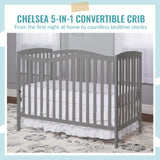 Chelsea 5-in-1 Convertible Crib, Steel Grey