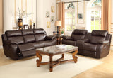 Reclining Sofa w/ Center Console Cup Holder, Brown Bonded Leather