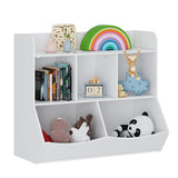 Toy Storage Organizer with Bookcase, Kid’s Multi Shelf Cubby for Books,Toys