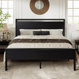 Full Size Platform Bed Frame with Wooden Headboard and Footboard, Heavy Duty 12