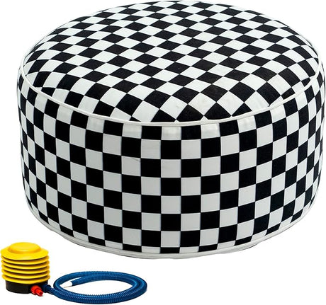 Inflatable Ottoman Stool - Portable Round Pouf for Indoor/Outdoor Use