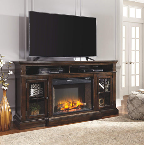 Roddinton Traditional TV Stand With Fireplace Option Fits TVs up to 70", 2 Cabinets