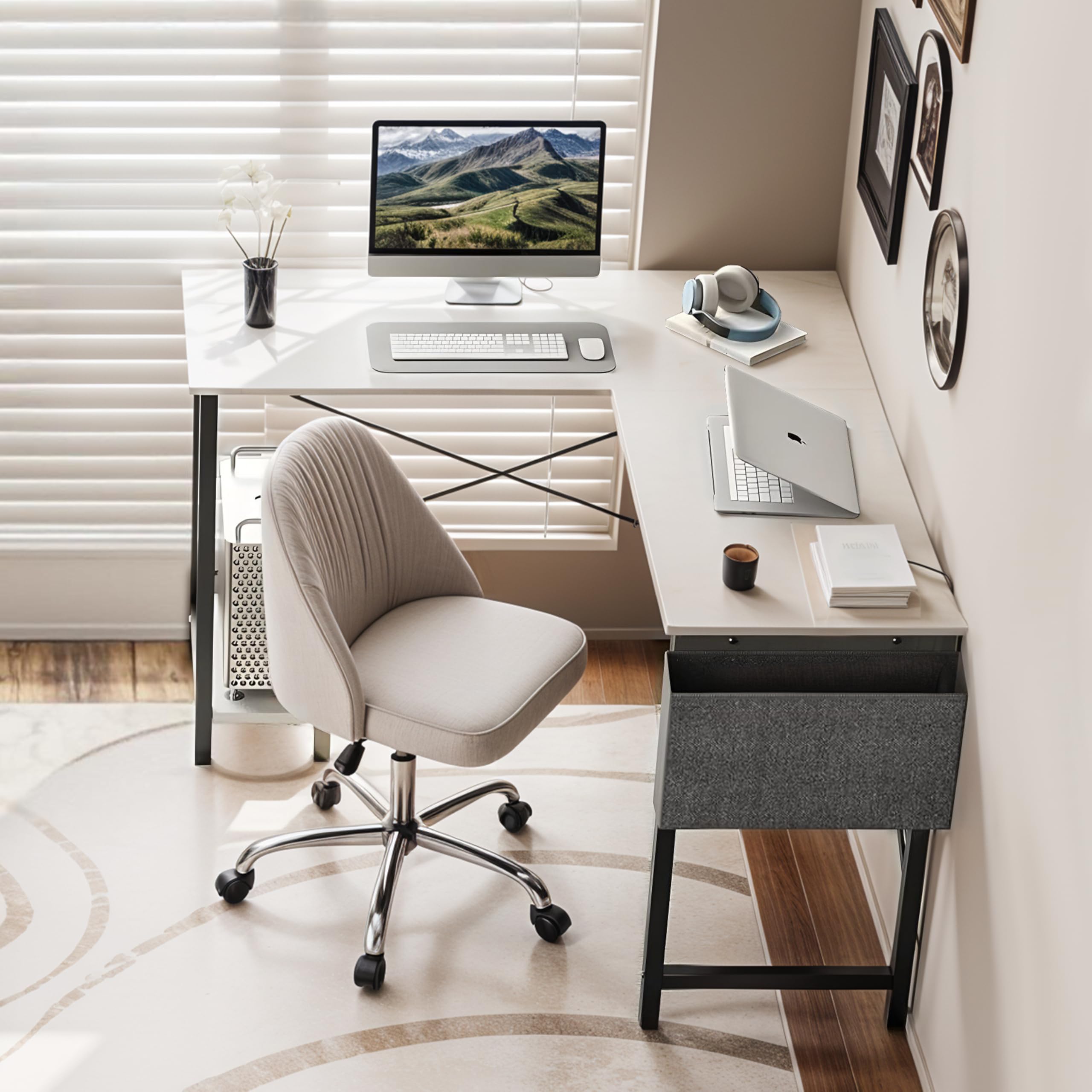 Desk Gaming Computer 50 Inch Reversible Corner Table PC for Writing Study Student