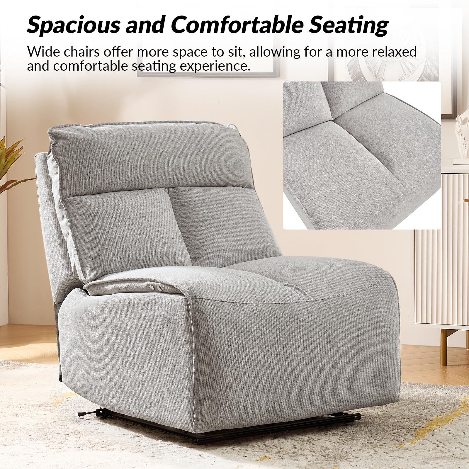 ComfortGlide Oversized Power Recliner Chair – Adjustable Backrest, Electric Recline
