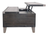 Todoe Industrial Rectangular Lift Top Coffee Table with 2 Storage Drawers,