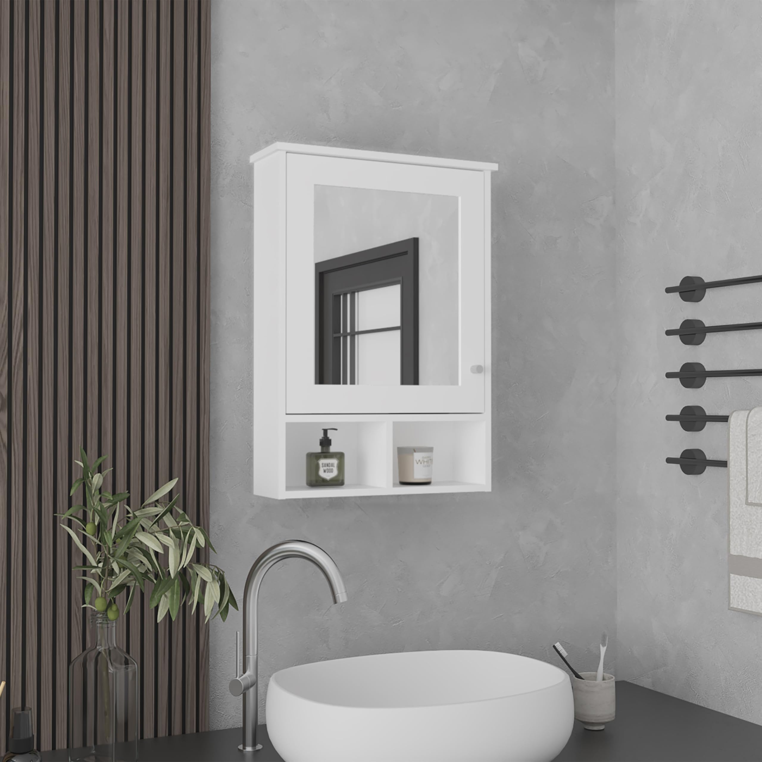 Medicine Cabinet with Mirror Door 29" High Cabinet Organizer