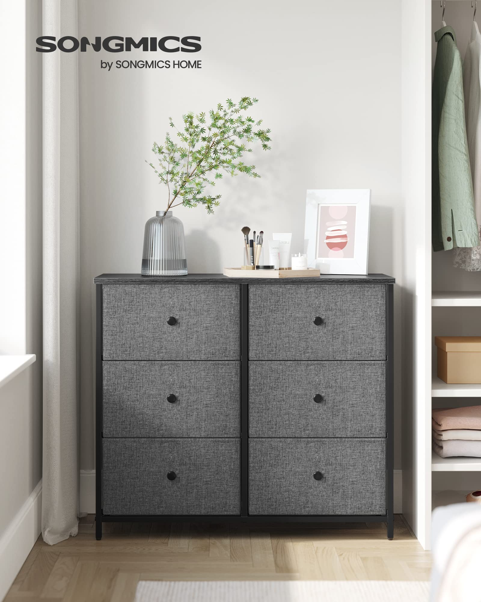 Dresser for Bedroom, Chest of Drawers, 6 Drawer Dresser