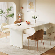63" Modern White Dining Table for 4-6 People