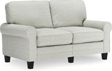 Copenhagen Rolled Arm, Easy Care Polyester, Soft Pillow Back, Pocket Coil Seat Cushions, Removable Covers, Loveseat or Couch for Small Spaces, Living Rooms or Bedrooms, 73" Sofa, Buttercream