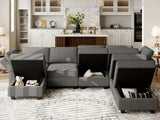 Modular Sofa with Storage Seat U Shaped Couch Modular Sectional Sofa